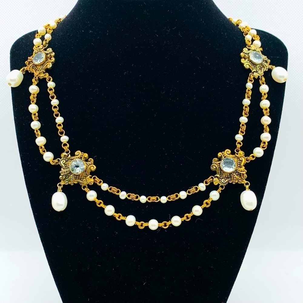 Stephen Dweck Pearl Amethyst Statement Necklace